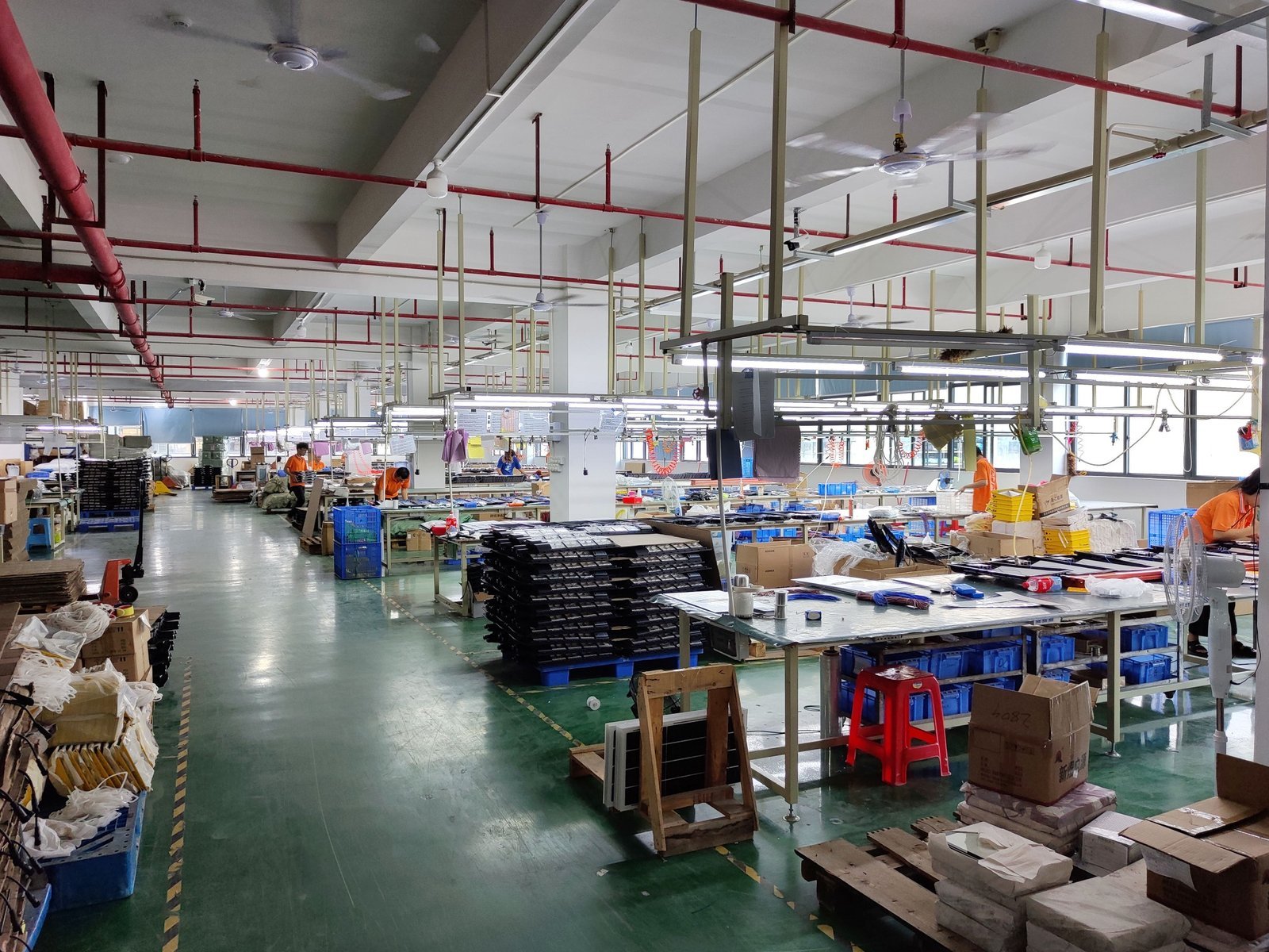 Organized lighting assembly line