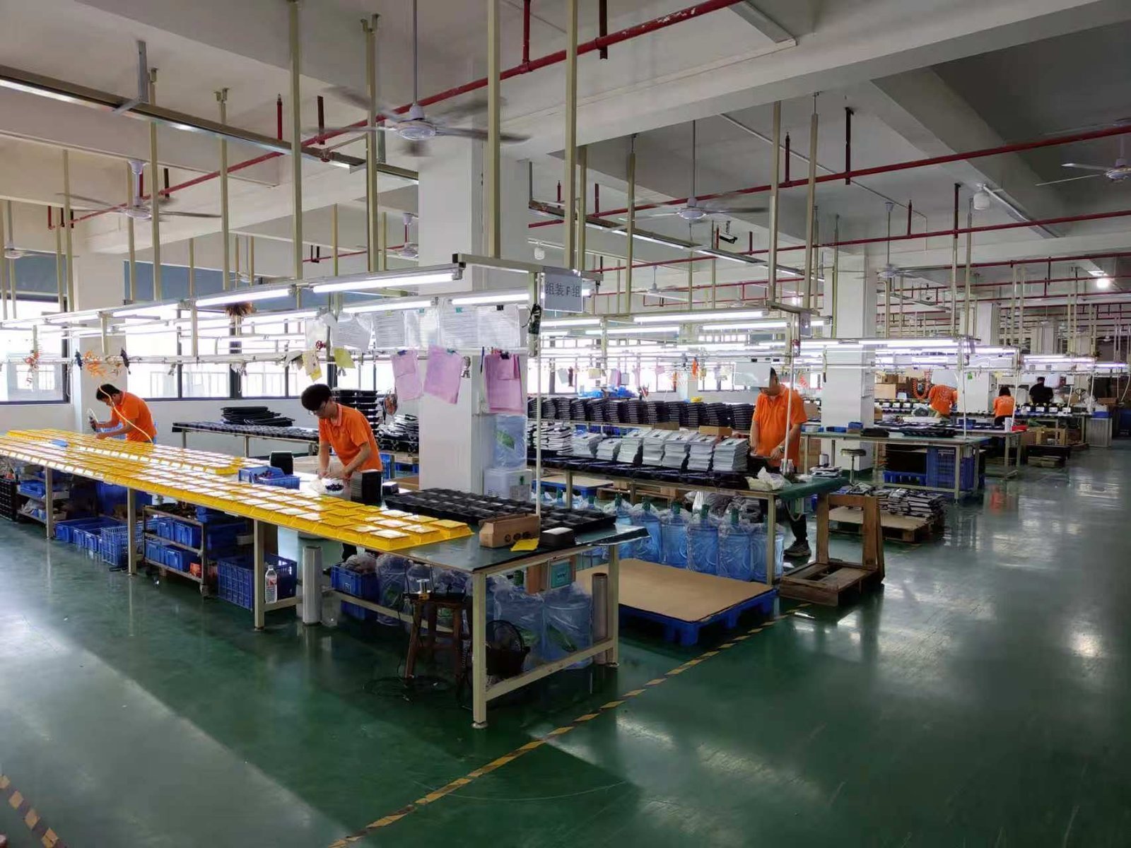 Production line in operation