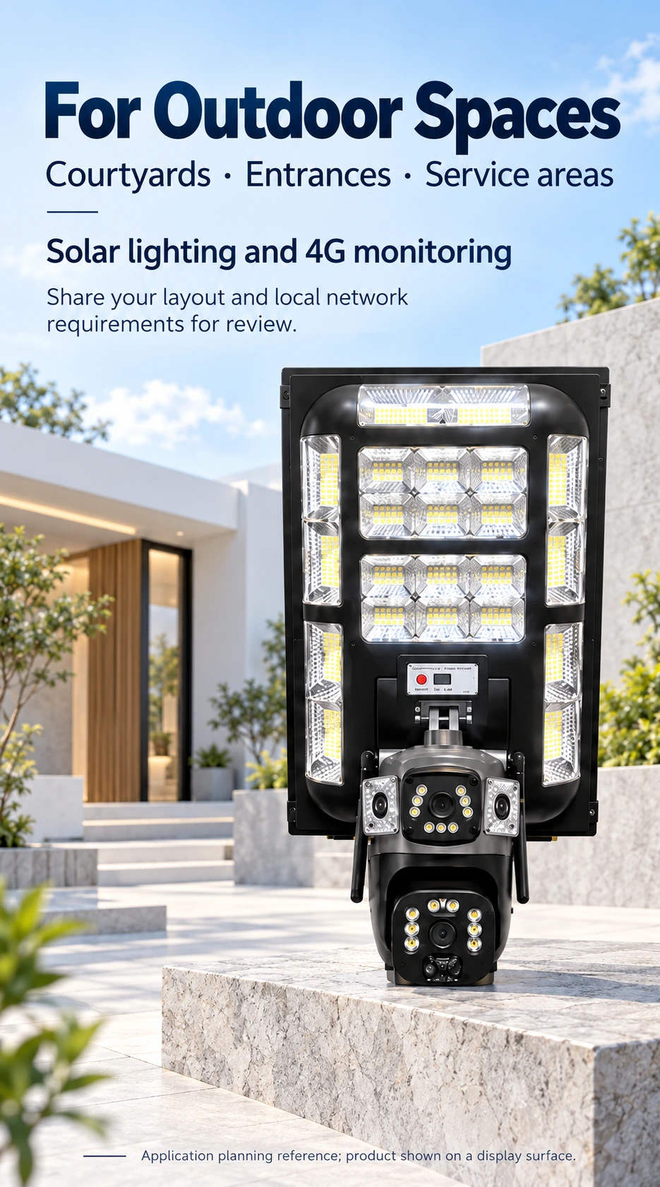 Fengwo Solar 4G Security Light — Outdoor applications