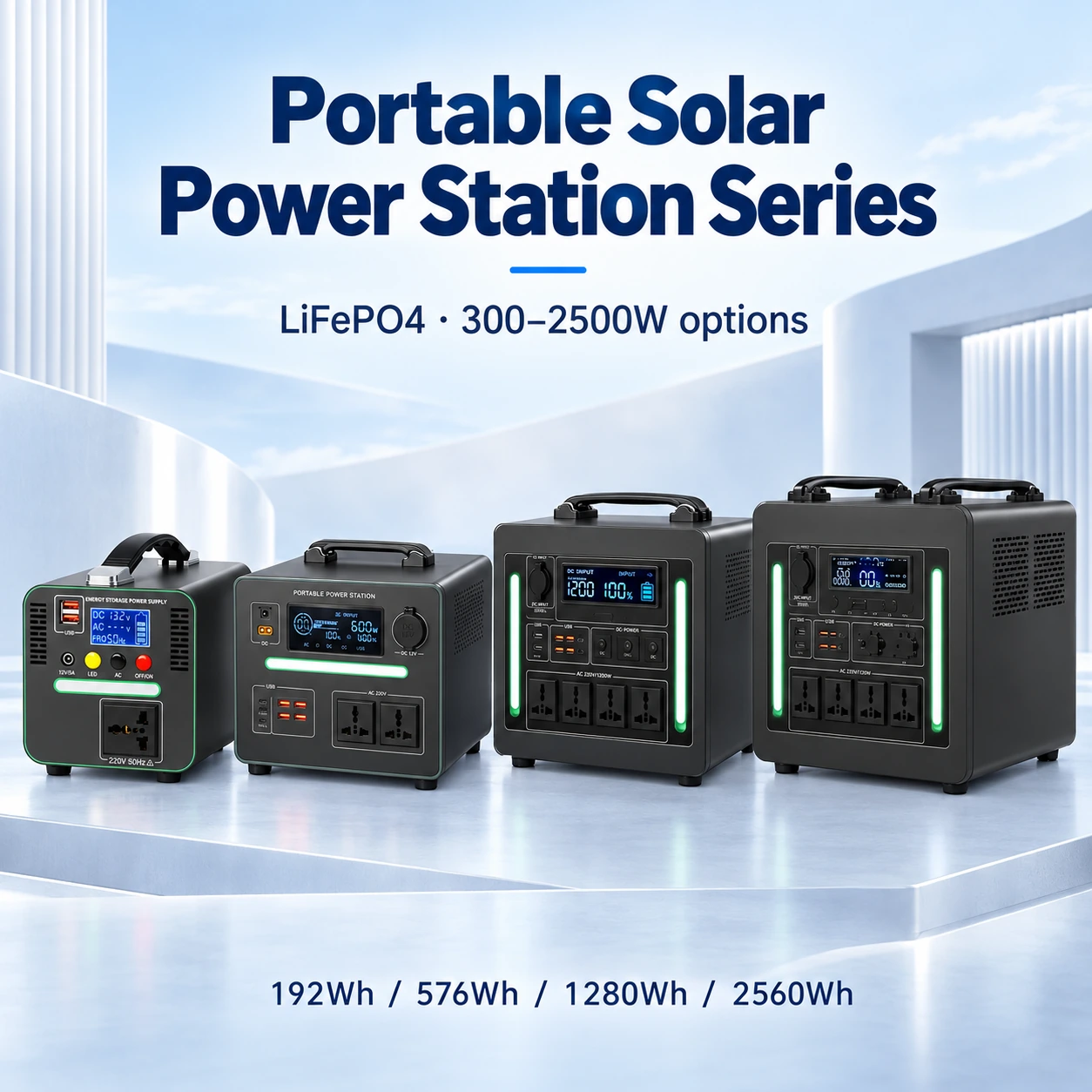 YN30 Solar Power Station Series — YN30 portable solar power station series · four designs